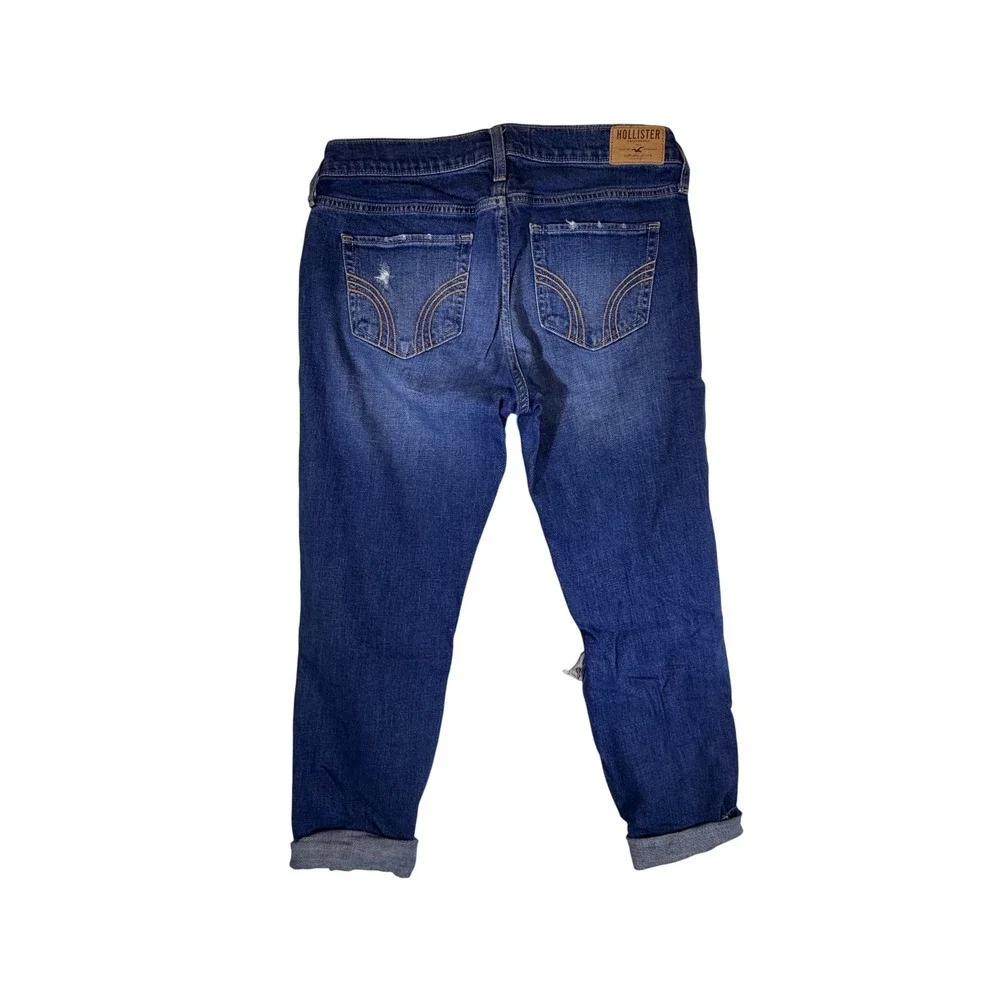 Hollister Women's Boyfriend Ultra Low Rise Distressed Capris size 5